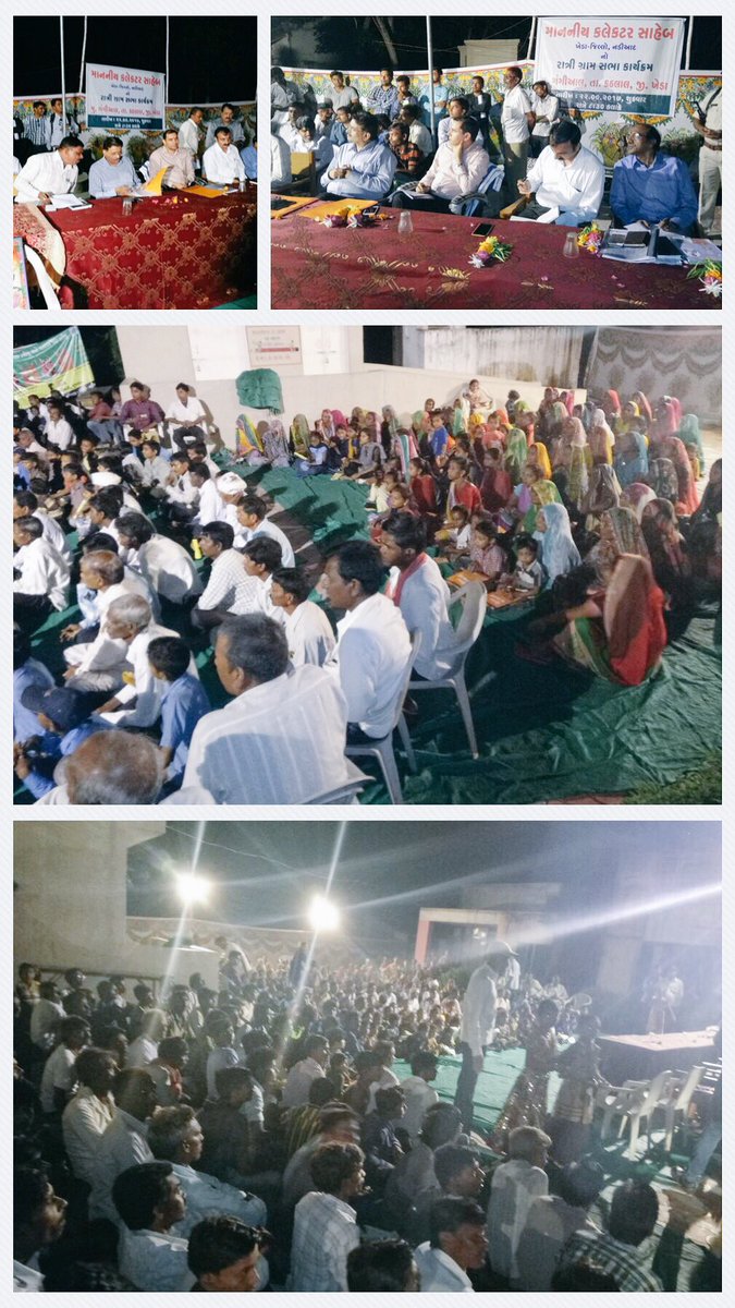 collectorkheda's tweet photo. Visited Gangial (Kathlal) to attend Night gram sabha with DDO and all taluka officials; great learnings under abled guidance of @pkumarias https://t.co/yQ47Vj6le6