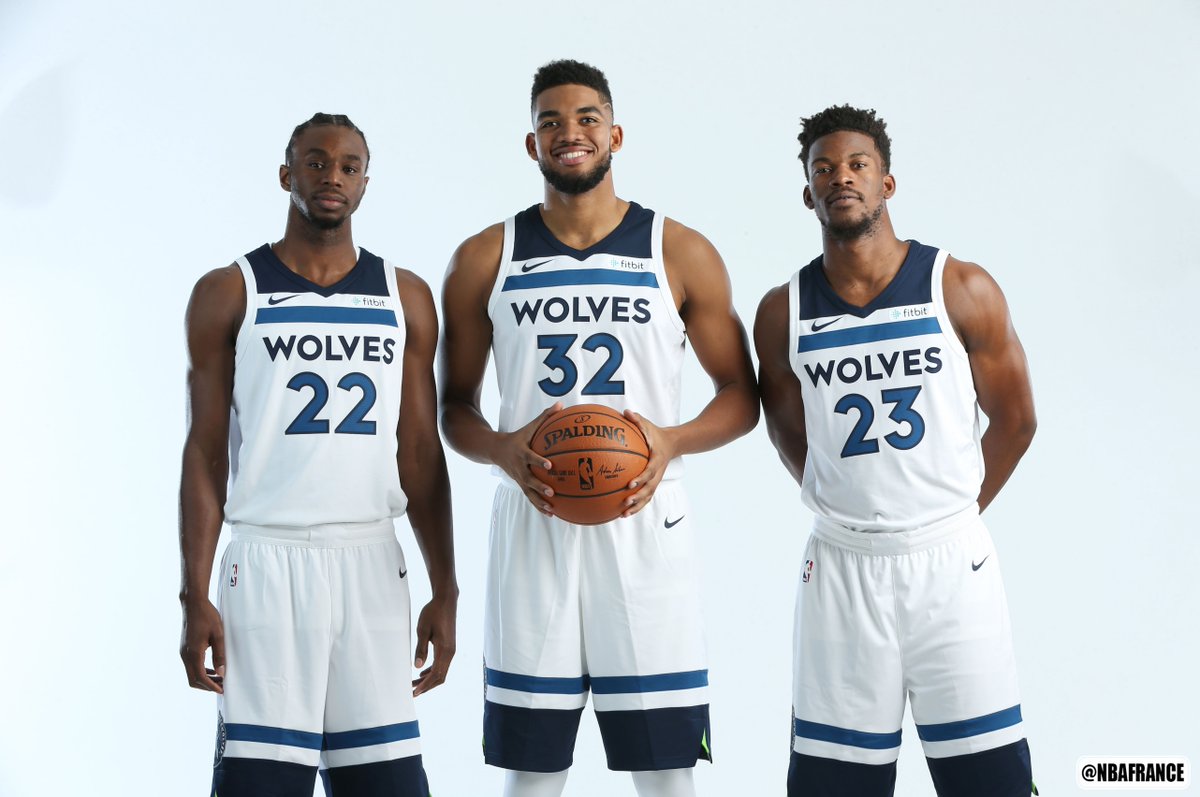 NBAFRANCE's tweet photo. The Pack is Back! 🐺 

@Timberwolves
#WolvesMediaDay #NBAMediaDay https://t.co/kzmAZxlPnv