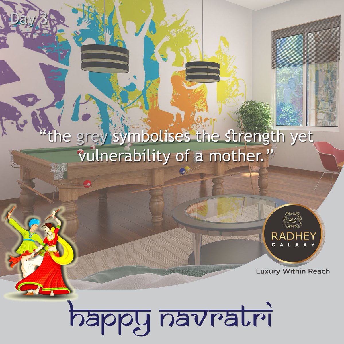 fromRadheyGroup's tweet photo. On day 3rd , Post your selfie with #grey, we will feature it. Happy Navratri 
#navratri #radheygalaxy https://t.co/G190PLZup6