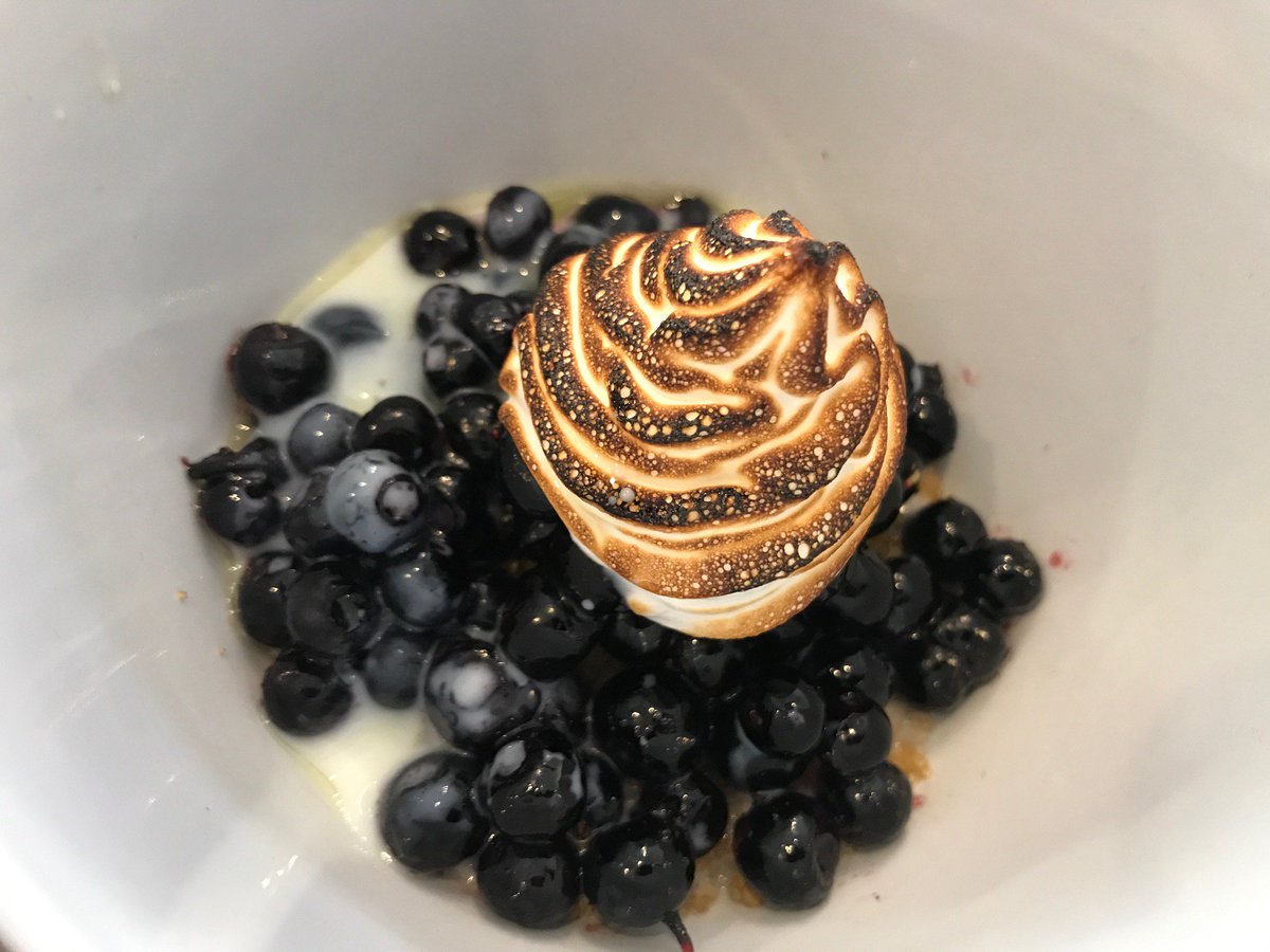 Two excellent desserts at the small but perfectly formed #Ora restaurant by @sasulaukkonen - Parsnip parfait and blueberries #Helsinki