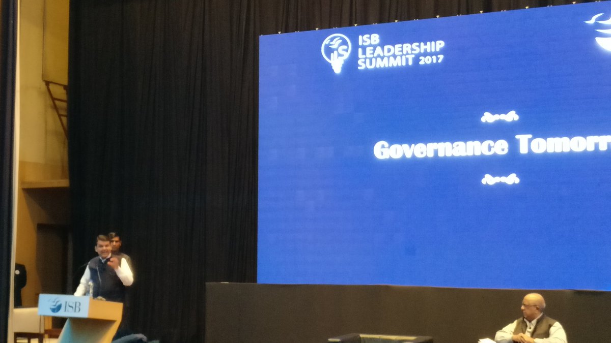 ISBedu's tweet photo. Leadership is all about inspiring people and creating processes - @Dev_Fadnavis  #DevendraAtISB #ILS2017 @CMOMaharashtra https://t.co/RzZpv5mQIm