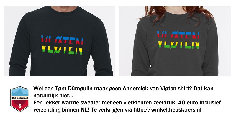 hetiskoers's tweet photo. Wel een Tøm t-shirt maar geen Vløten shirt? Dat kan natuurlijk niet. Hup Annemiek!  

https://t.co/EnErDUlydL https://t.co/fOFBphgdww