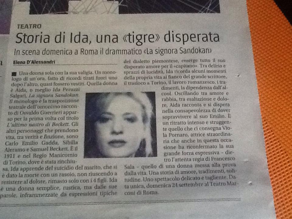 Data unica, domenica 24 settembre <a href="/TeatroMarconi/">Teatro Marconi</a> #ViolaPornaro è #LaSignoraSandokan di #OsvaldoGuerrieri regia <a href="/Melampo73/">Francesco Sala</a>. Da non perdere!!!