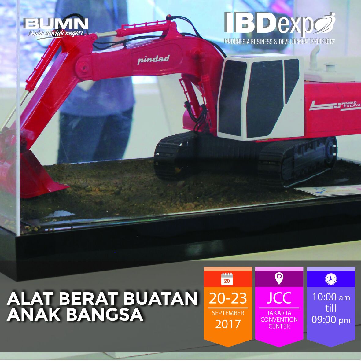 IBDexpo's tweet photo. Mereka merupakan produk unggulan BUMN2, Ada replika Light Rapid Transport, alat berat PT Pindad, dan masih banyak lagi! Hebat kan BUMN kita! https://t.co/bw9G3Zk6jd
