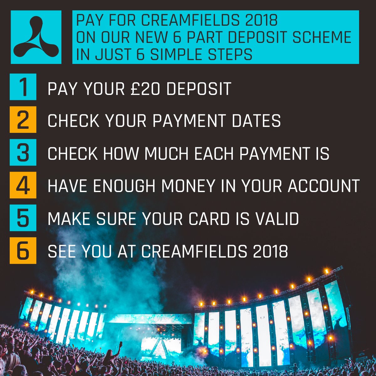 Creamfields's tweet photo. #WeekendExclusive Buy a Standard Ticket and get a FREE upgrade to bronze! Miss It, Miss Out! π https://t.co/0QjJS5nzg4 https://t.co/IsQodoaZxI