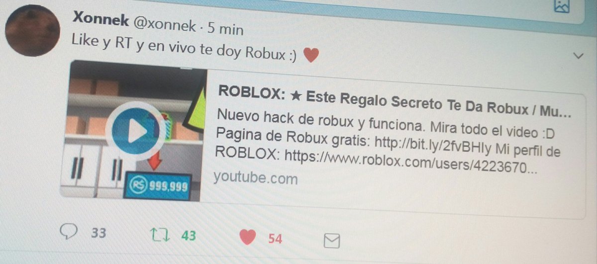 Xonnek On Twitter Like Y Rt Y En Vivo Te Doy Robux - xonnek pagina de robux