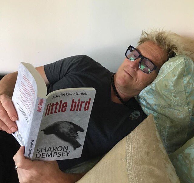 markyplanet's tweet photo. Caught in the act of reading my friends book. #SharonDempsey #littlebird @markyplanet #belfast #highlyrecommened https://t.co/p5acHW8678