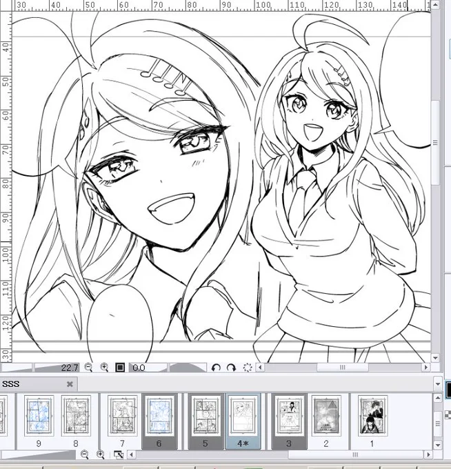 まだまだ全然終わりが見えないけど、赤松さんがかわいく描けたので貼ります。 