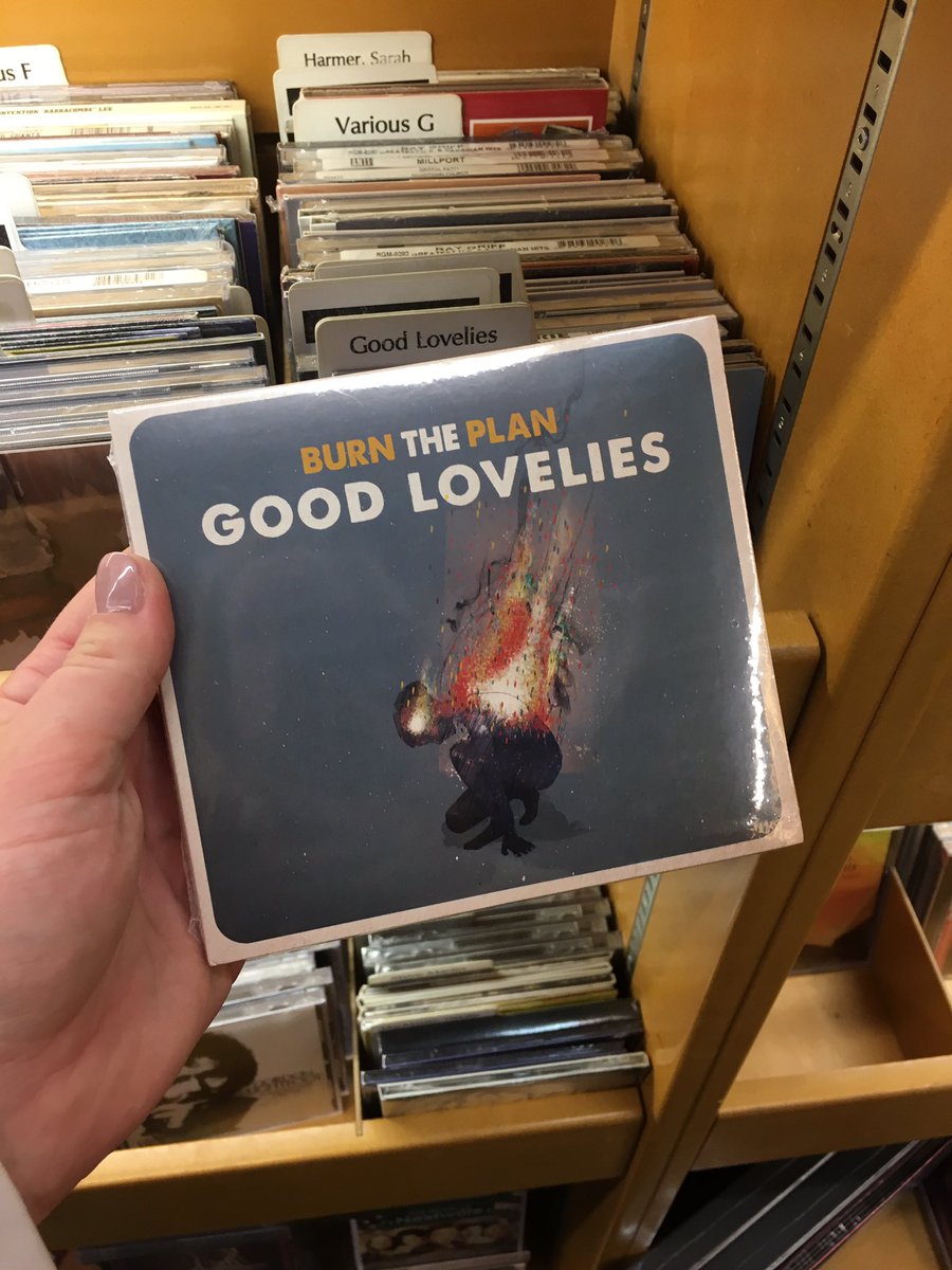 RosieRiveters's tweet photo. Browsing the music section at #McNallyRobinsonBookstore and saw #BurnThePlan by the @goodlovelies 🙌🏼 🔥 #bestalbumname https://t.co/tJXLjyWiBN