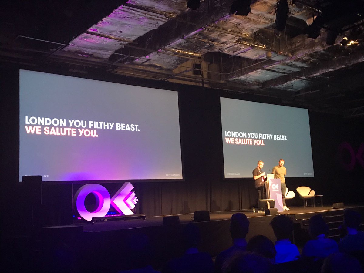 AdobeUK's tweet photo. "We have the most creative community here in London. London we salute you" - @futuredeluxe #OFFFLondon https://t.co/N5X4iUJPB8