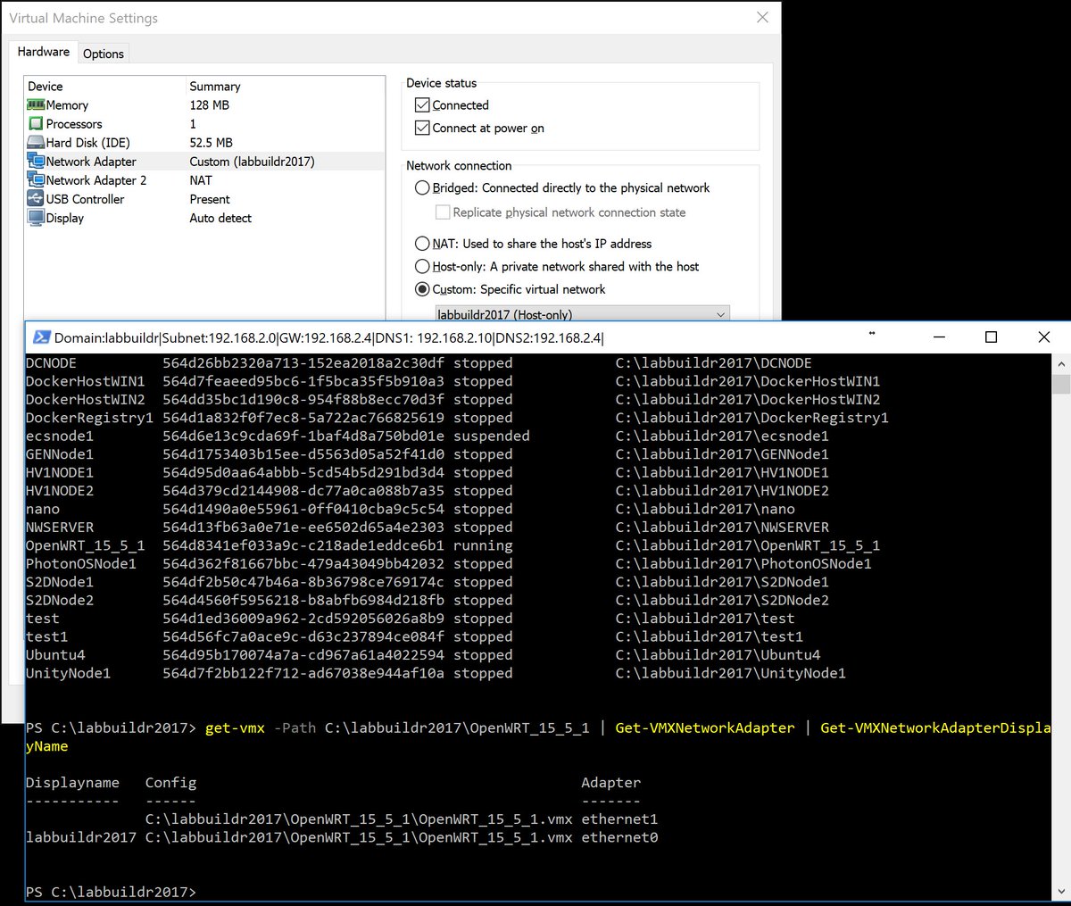 azurestack_guy's tweet photo. @rene_geissler , #labbuildr and #vmxtoolkit even honor @vmw_workstation 14 new Custom Network Name Feature @codeDellEMC @vmwarecode https://t.co/l4lBPzrSgd