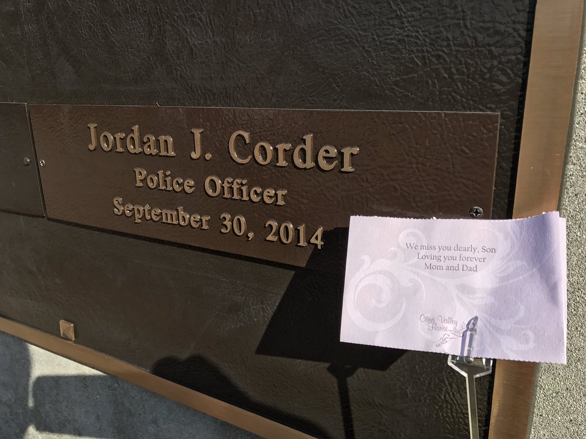 JohnCurleyCPD's tweet photo. @covinapd honoring Officer Jordan Corder today @NLEOMF EOW 9.30.2014 @ODMP @SGVTribune NLEOMF 22-E-29....IN VALOR THERE IS HOPE. #Below100 https://t.co/hdFfHlGsVv