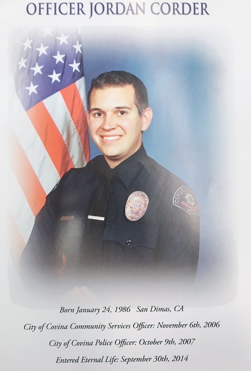 JohnCurleyCPD's tweet photo. @covinapd honoring Officer Jordan Corder today @NLEOMF EOW 9.30.2014 @ODMP @SGVTribune NLEOMF 22-E-29....IN VALOR THERE IS HOPE. #Below100 https://t.co/hdFfHlGsVv