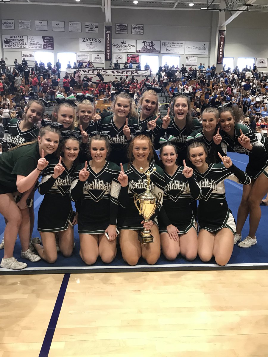 NHHS_Comp_Cheer's tweet photo. 1st place at the 14th Annual Mill Creek Cheerleading Competition! Proud of our WAR Girls! 🍀💚 https://t.co/tL7jvUdSda