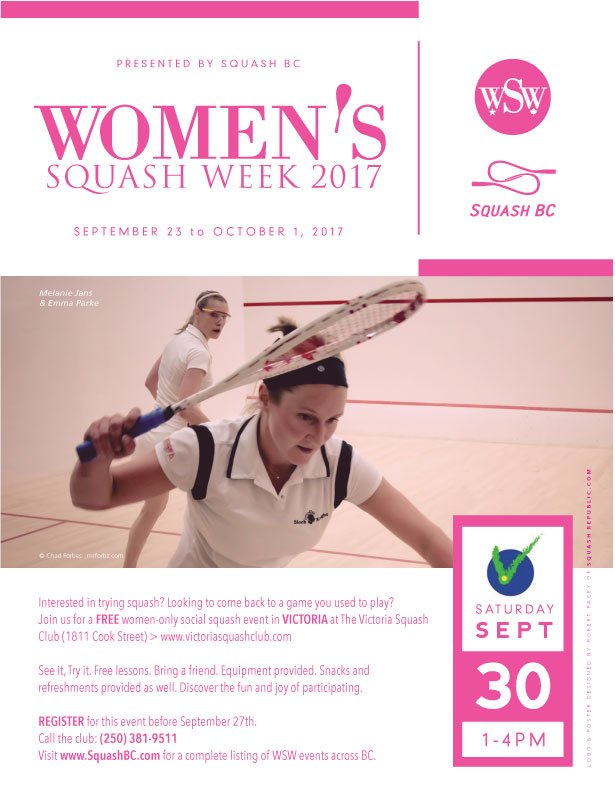 SquashRepublic's tweet photo. Good luck to Stuart and the crew at @vicsquashclub on their #WSWeek17 event today! #squashisfriendship #canada150 #participaction https://t.co/kkuRVJLff1