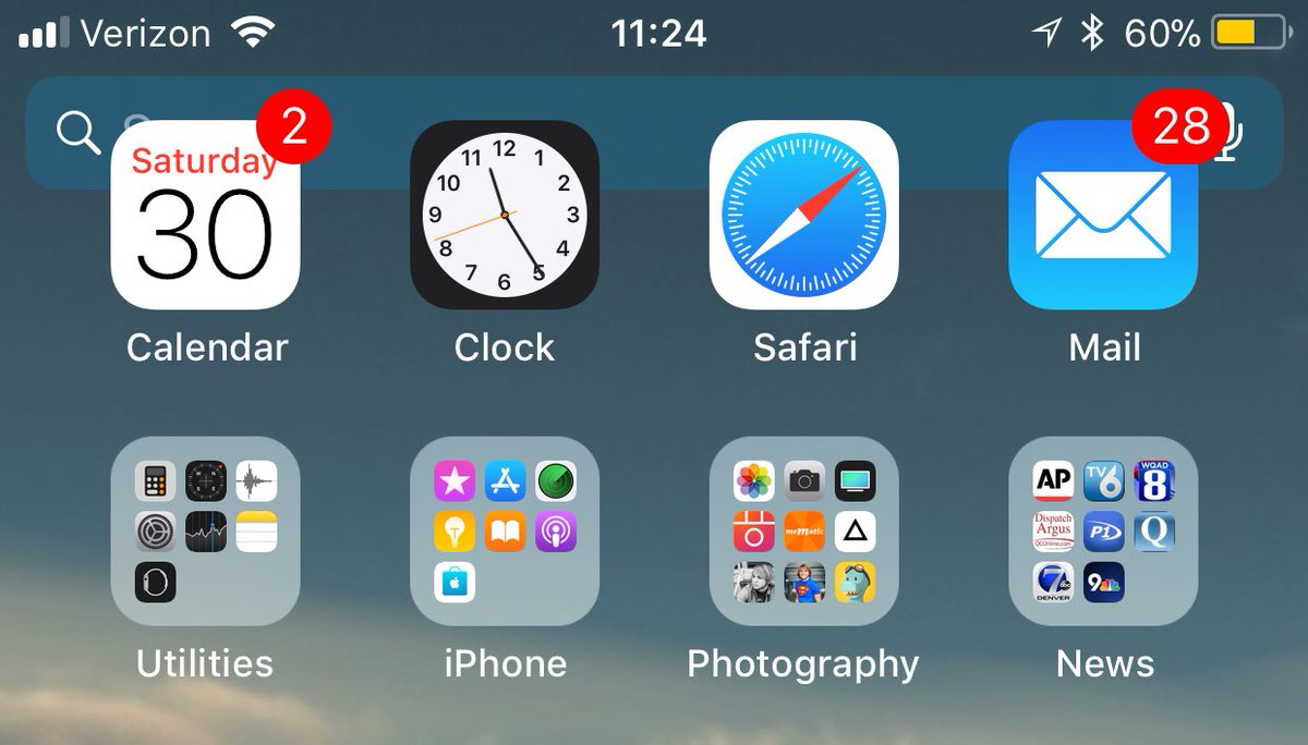 prmdc1's tweet photo. @Apple why do I have the search bar sitting up here #ios11fail https://t.co/geSj4rmzJK