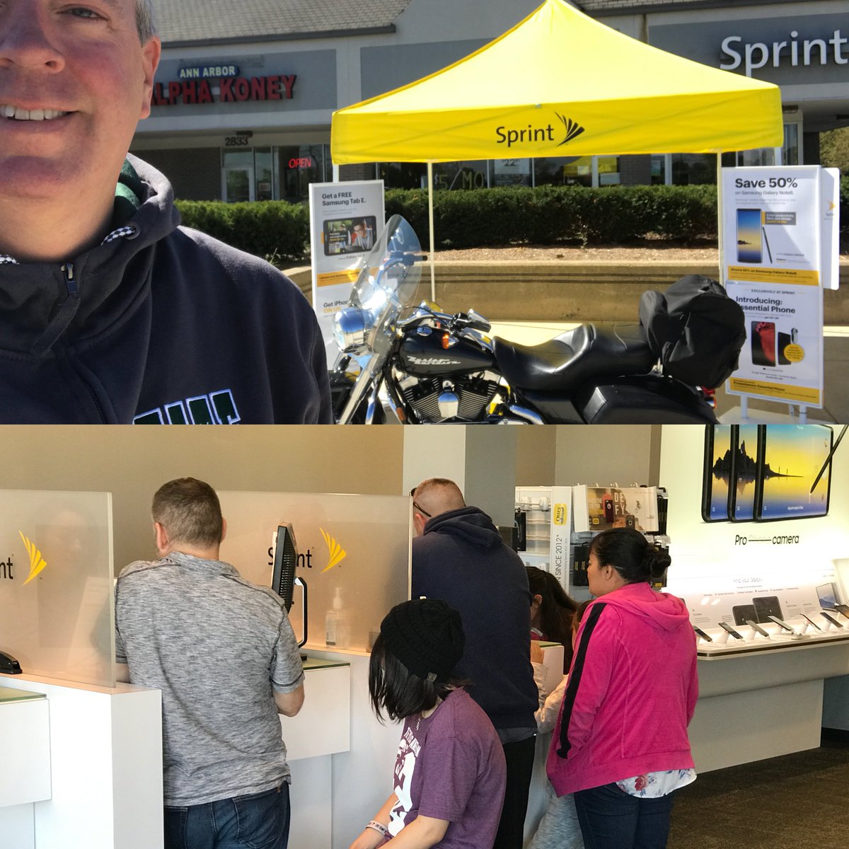 glenwflowers's tweet photo. #bighouse is rocking 5 liner going out to a #Michigan fan. They gave me a pass on my #MSUgear since they have a bye @MartyHayes @SprintMKI https://t.co/XQEzJmWxvj