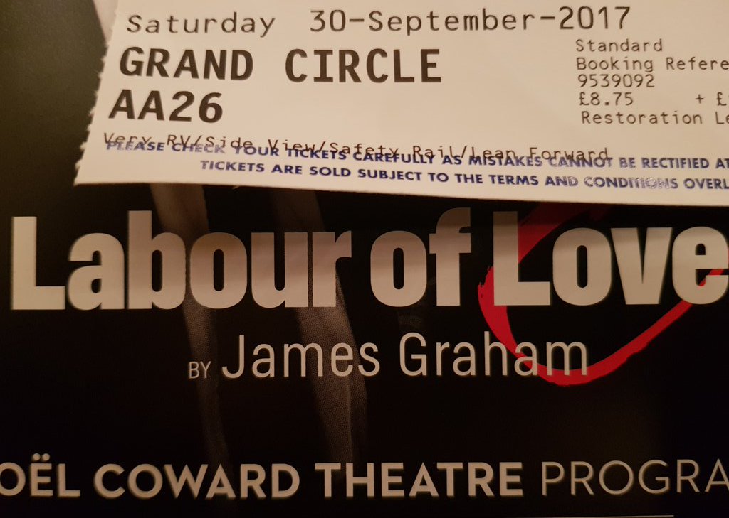 TheatreTwittic's tweet photo. I do hope this is worth leaning for  @mrJamesGraham 😊 #bargaintickets https://t.co/ApiR6nvJtD