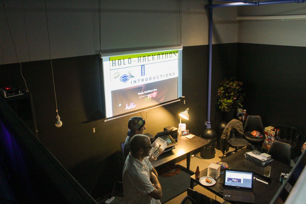 LKGGlass's tweet photo. Last night's Kickoff! #holohackathon #thefutureislit #downtherabbithole https://t.co/2v4UxYvfkF