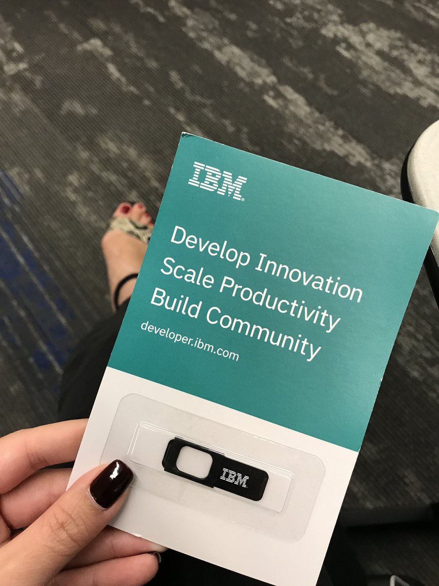 swiftcloudshop's tweet photo. IBM has some cool swag, including this camera cover I can’t wait to put on my laptop 💻 @developerWorks #scw2 https://t.co/m5cIIPgQDo