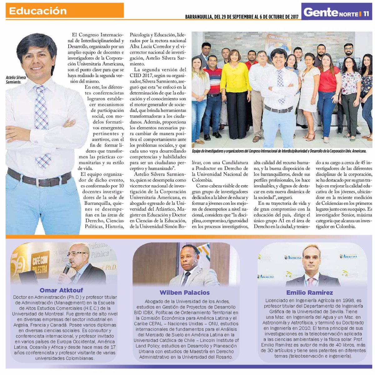 "Culminó con éxito congreso de academia, innovación y emprendimiento", <a href="/gentenorte/">Gente Norte</a> en publicación sobre #CIID2017. <a href="/QhuboQuilla/">Q'hubo Barranquilla</a> <a href="/Yeeldibeth/">Yeeldi Bermúdez González</a>