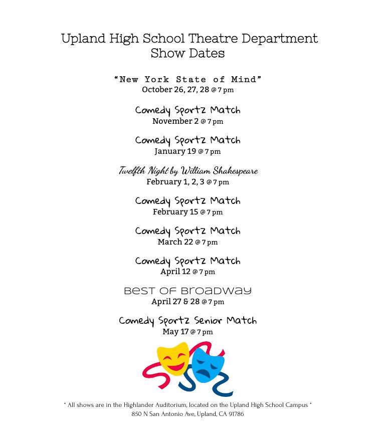 Upland High Theatre (UplandTheatre) Twitter