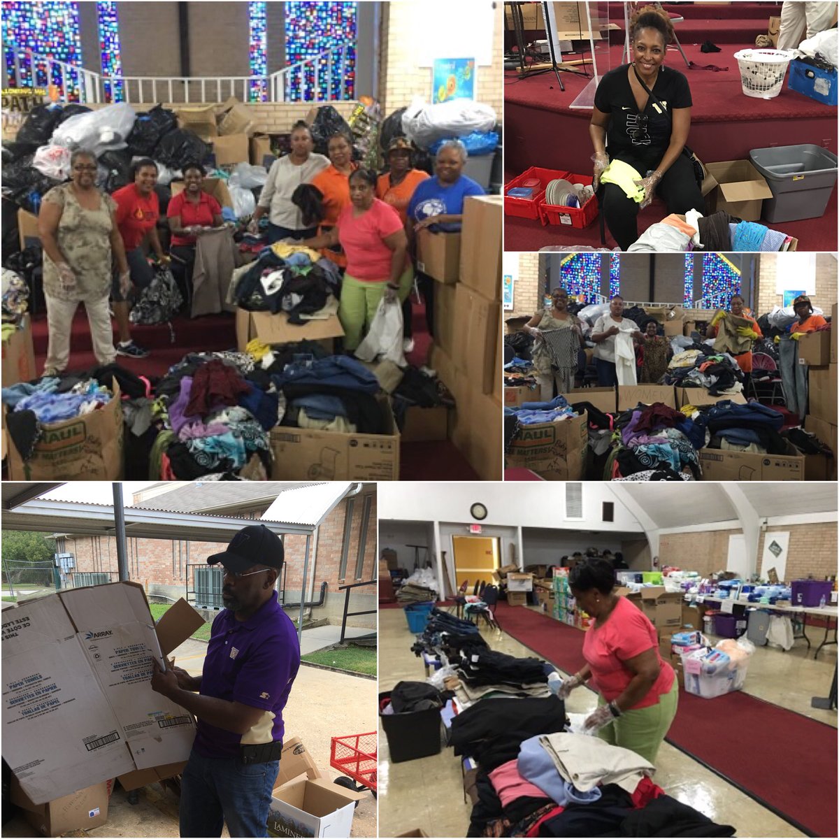 TCWWHouston's tweet photo. #TeamTCWW hard @ work in the @nmcbc_media distribution ctr, community partner for #Harvey Relief efforts. #TCWWCares #WeServe #FaithInAction https://t.co/6oEPQsqBkW