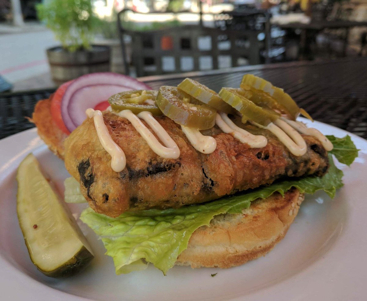 Come enjoy this delicious "fish" sandwich lunch special <a href="/LaughingSeedAVL/">Laughing Seed Cafe</a> today! Yum!