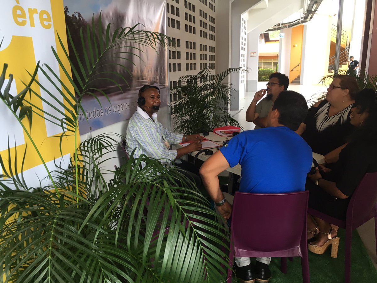 hellosaintlau97's tweet photo. Sophie Charles, Présidente de l'Office de Tourisme, en direct du #PROGT avec #guyane1ere pour répondre aux questions de Patrick Clark https://t.co/FRHNFLiFRd