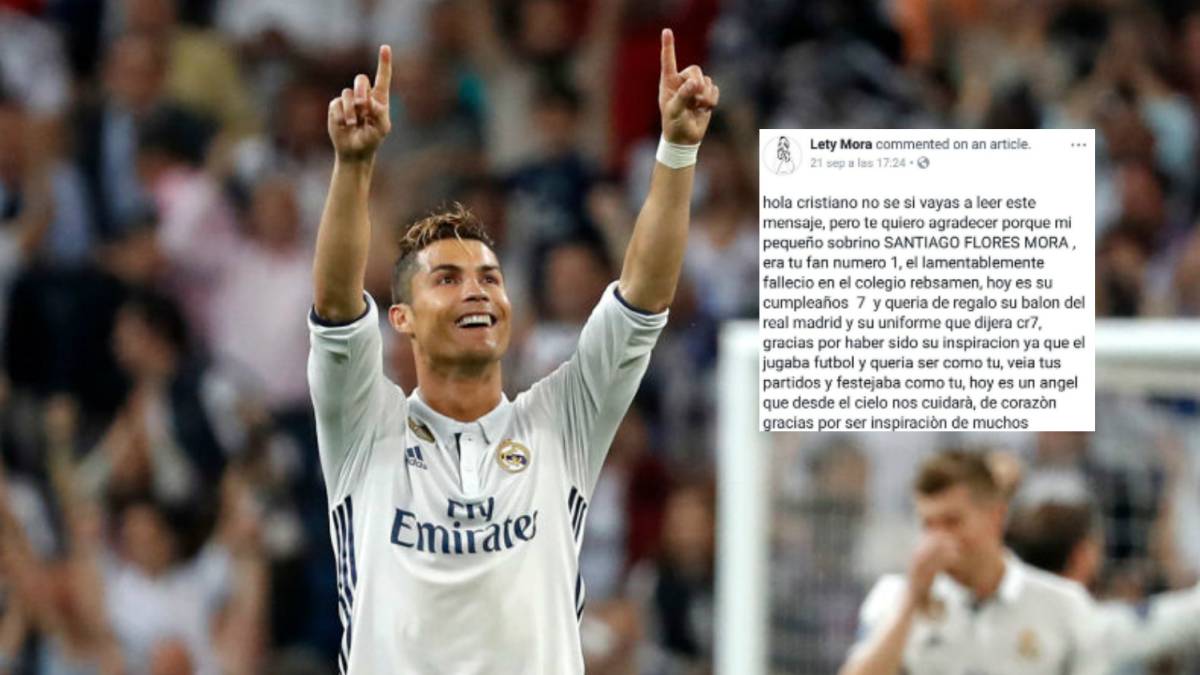ASMexico's tweet photo. La emotiva historia de Santiago, máximo fan de @Cristiano y quien perdió la vida en el Colegio Rébsamen https://t.co/AcjRq8FTl7 https://t.co/bm74KxwLi8