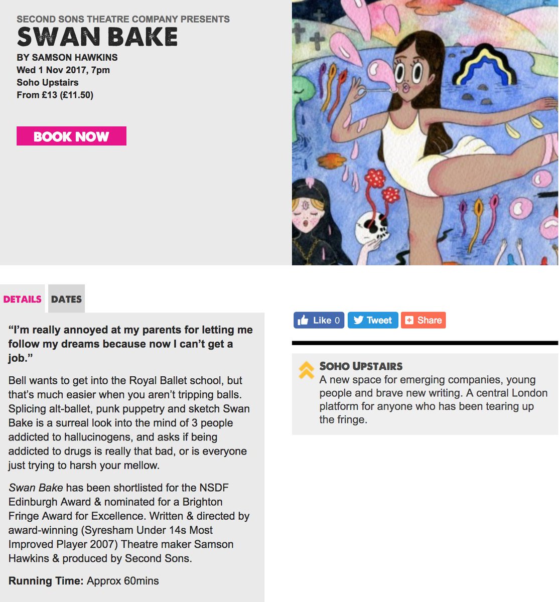 swan_bake's tweet photo. #Swanbake like the nonced up phoenix it is rises again. This time @sohotheatre It's gna be a mad ting. https://t.co/GHehLaMpYE