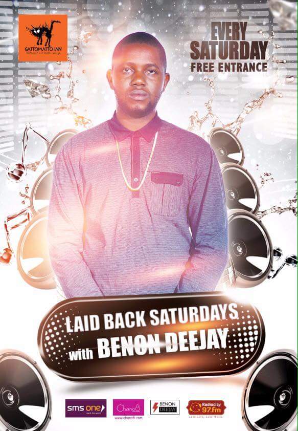 97fmRadiocity's tweet photo. Catch @benon_dj tonight @GattomattoUG for some laid back fun!! π§πΆ #LaidBackSaturdays https://t.co/WQLOrYQJlD