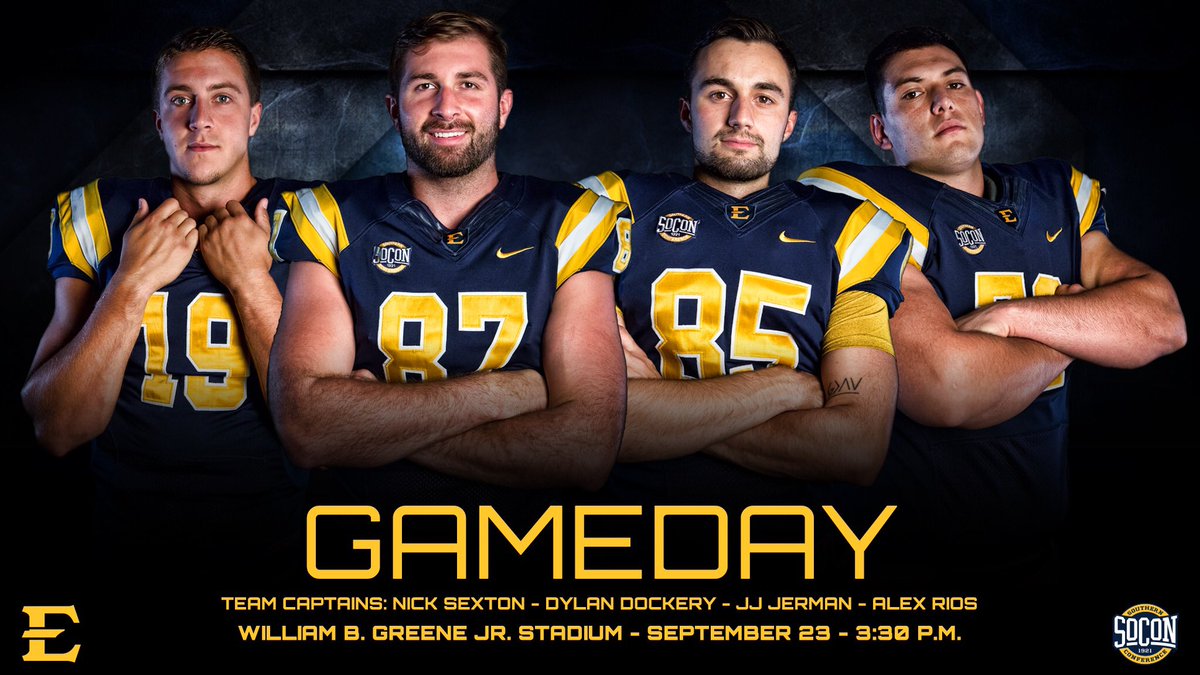 IT'S GAMEDAY!!! We host Mercer at 3:30pm at William B. Greene, Jr. Stadium ... Buc Walk will start at 1:15pm! #ETSUTough #SoConFB