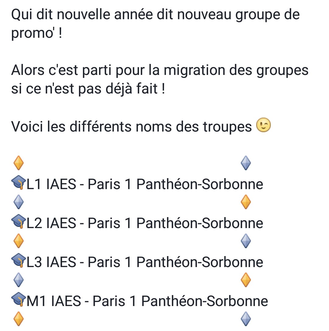 ADIPSParis1's tweet photo. 👋GROUPE DE PROMO👋
En cette période de rentrée on n'oublie pas de se rejoindre le groupe de promo de son année !
#TEAMADIPS https://t.co/sA9Nd5URWQ