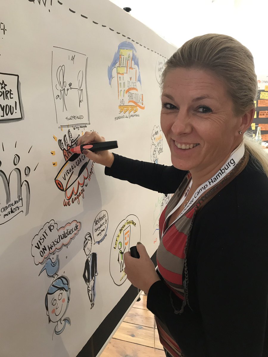 MarciVisual's tweet photo. Drawing on the memory wall #isc17hh #visualcoachcz #sketchnotecamp #sketchnoteselfie https://t.co/HEtU84hXrd