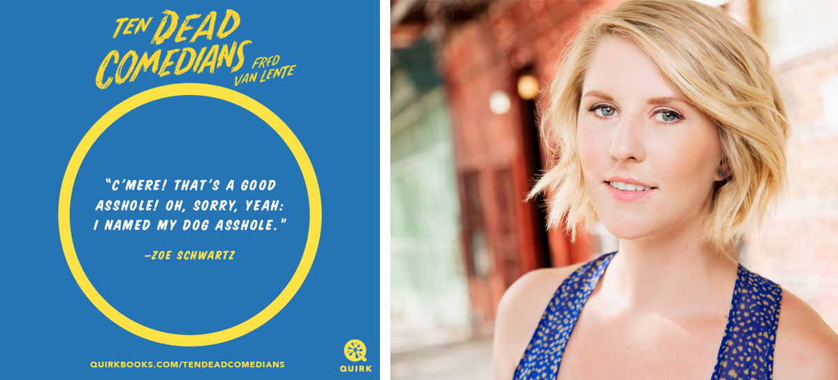 quirkbooks's tweet photo. Zoe Schwartz (@amandavannos) from @fredvanlente's #TenDeadComedians is the hot new It Girl of comedy. Listen here: https://t.co/qNLAY0cSzc https://t.co/Tt3USAWYgX