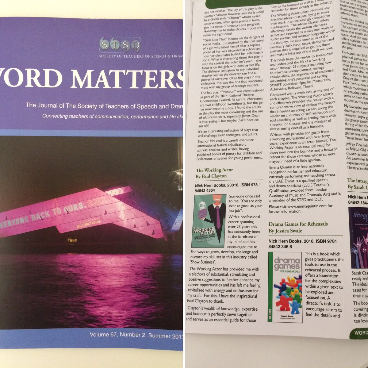 EMMAQUINTIN's tweet photo. My latest book review for WORD MATTERS for the STSD @Claytoncast @NickHernBooks #theworkingactor #review #alwayslearning https://t.co/29qCyGokb3