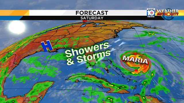 A good for storms this afternoon in #Soflo...60% rain chance for today with highs in the upper 80s #Flwx https://t.co/tqlwxFUDY3