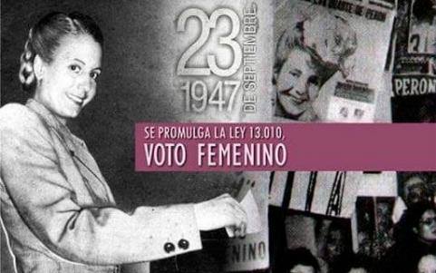 javier_iud's tweet photo. A 70 años de la implementación del #VotoFemenino celebramos el triunfo por la igualdad. El Peronismo ampliando derechos desde siempre. https://t.co/jv8VVsBBMr