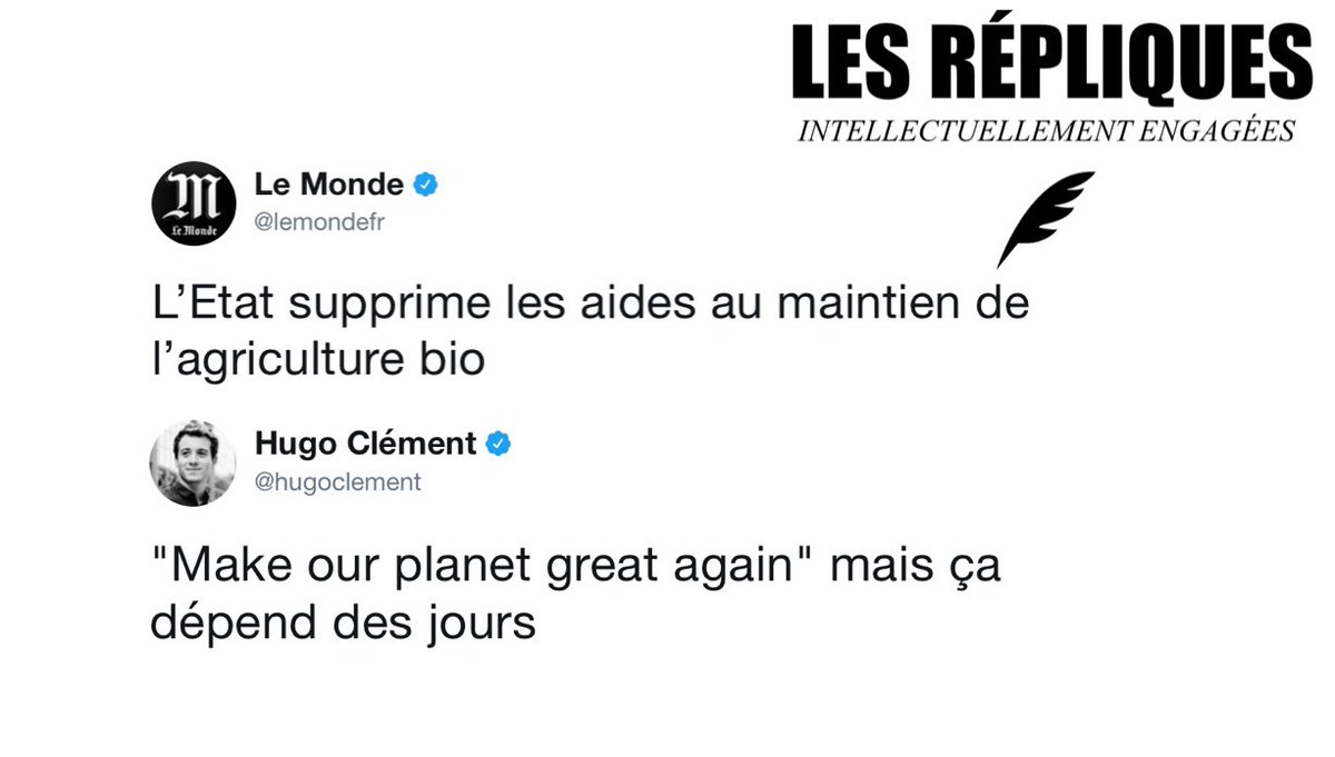 Les_Repliques's tweet photo. .@StTRAVERT ministre de l'Agriculture a annoncé que l'État supprimait les aides au maintien de l'agriculture #bio

@hugoclement https://t.co/iLlyISE4op