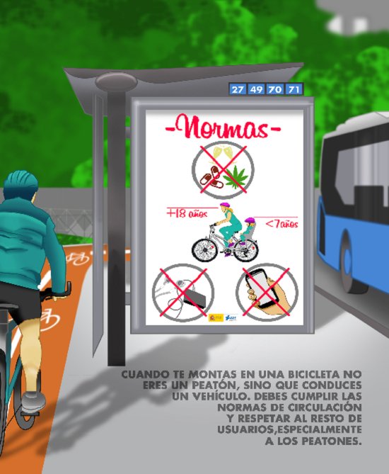Sobre una #bici no eres un #peatón sino conductor de un vehículo. Cambia el chip y actúa como tal respetando normas y a todos los usuarios