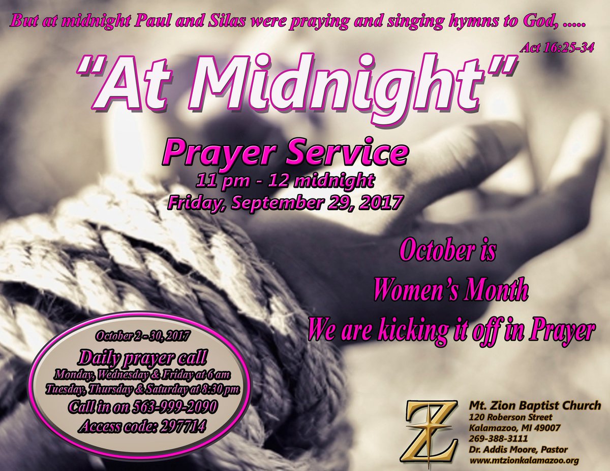 c2hamby's tweet photo. Join us @MtZionKalamazoo for a powerful night of prayer on September 29th. #WomensMonth #MidnightPrayer https://t.co/LIqH7v13Mq