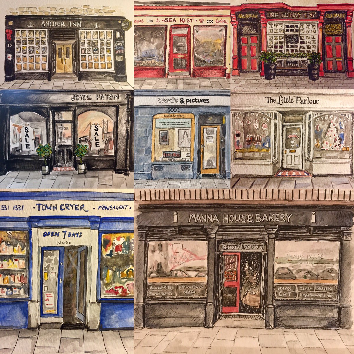 New addition to <a href="/LoveQueensferry/">South Queensferry</a> shopfronts series! <a href="/mannahousebaker/">Manna House Bakery</a> <a href="/qferryambition/">Queensferry Ambition</a> <a href="/EdArtShop/">Edinburgh Art Shop</a>