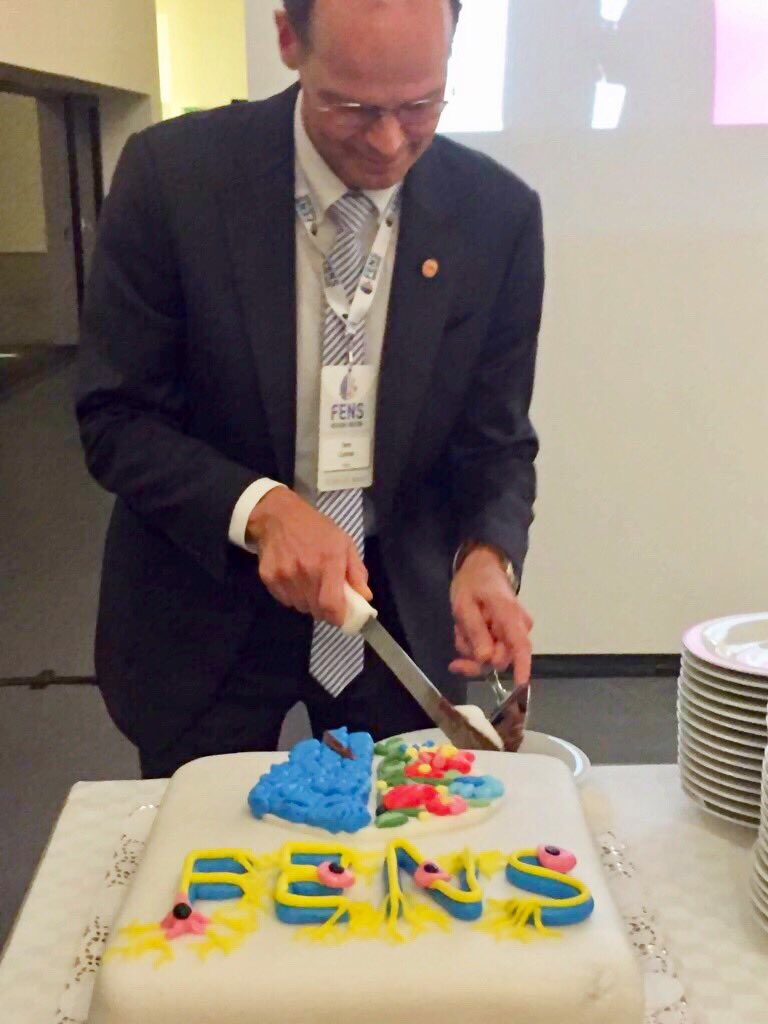 MootazSalman's tweet photo. The highlight of today's Gala Dinner at the end of amazing #frm2017: FENS themed 🎂 😋!
Thanks @FENSorg @frmpecs2017 and see you in Berlin 😊 https://t.co/hpqx9sTxp0