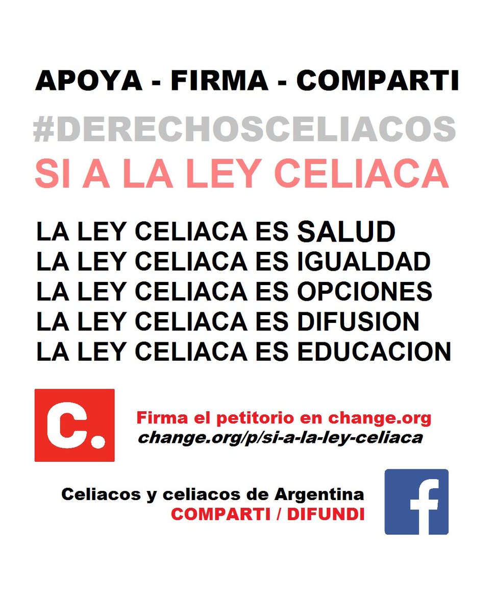 #sialaleyceliaca #derechosceliacos
APOYA - FIRMA - COMPARTI

FIRMA EL PETITORIO AQUI: change.org/p/si-a-la-ley-…