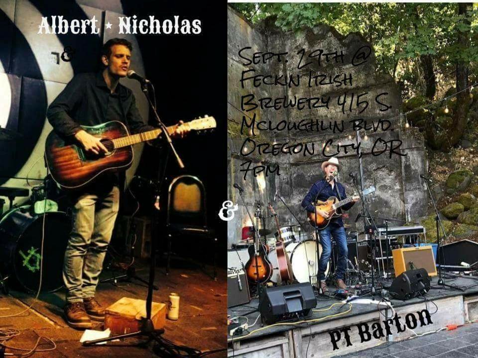 AlbertNicholas0's tweet photo. See you next week! PT Barton and I are gonna rock the Feckin stage! @feckinbrewing 
#americana #albertnicholas
 #feckin https://t.co/HYOzG3llWS