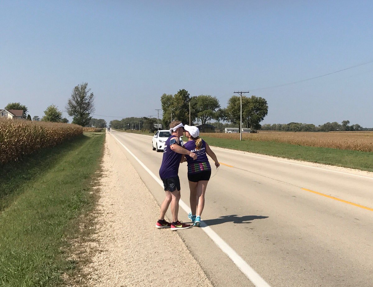RunforALZ's tweet photo. Jeremy Scott hammered through 12 miles and hands it off to Sharri Scott for 6 miles at high noon. https://t.co/46ZTFj2663