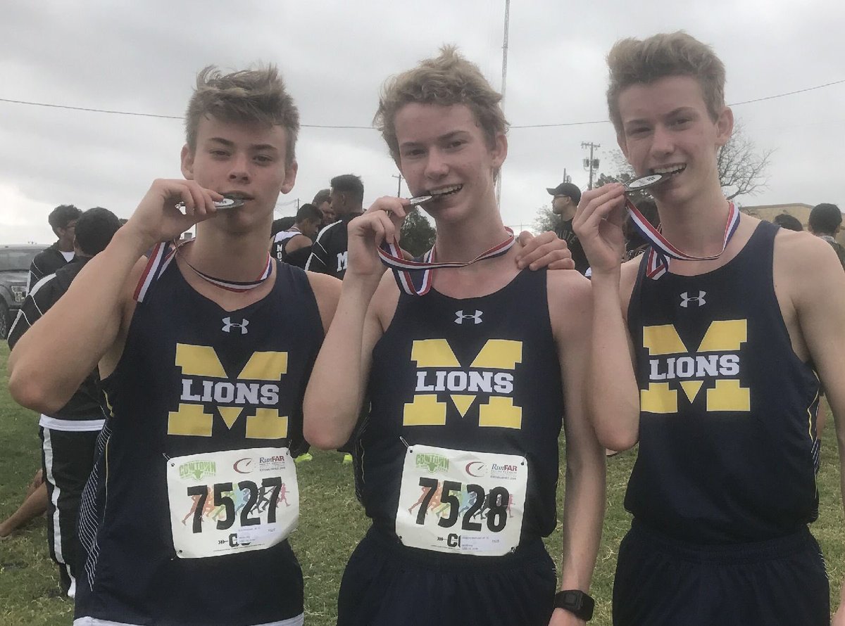 McKinney High School boys win second place at the Lubbock ISD cross country meet! 4 Runners with medals!