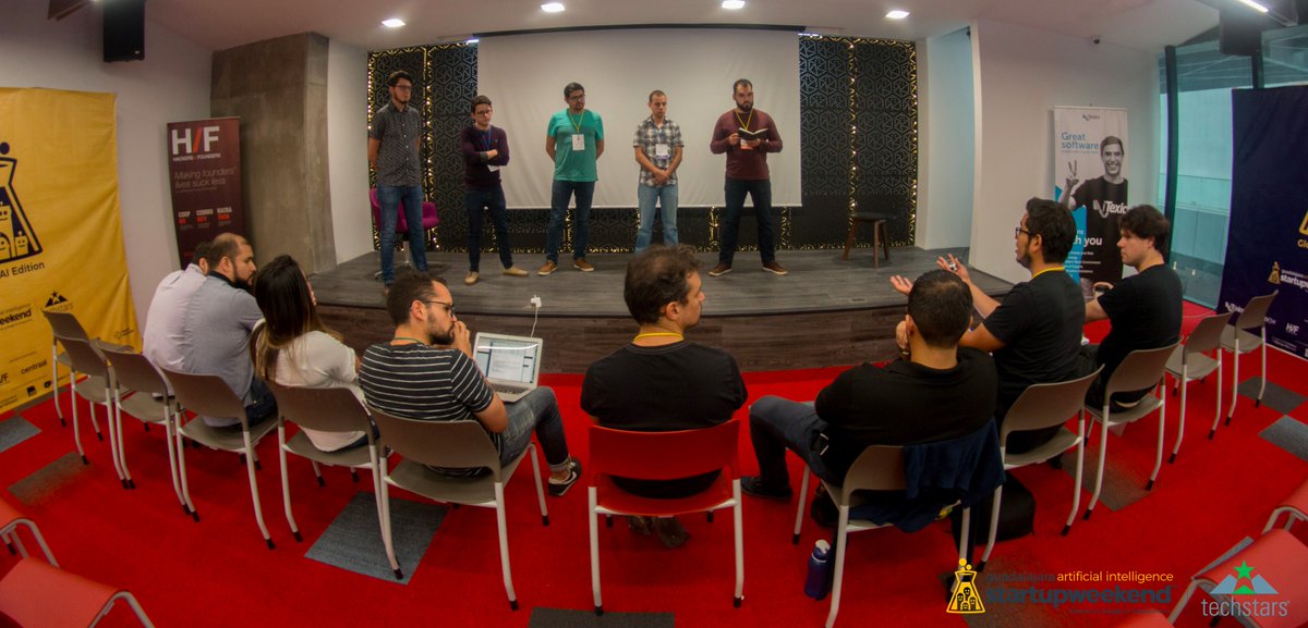 GlobalSWAI's tweet photo. #GSWAI Currently, the participating teams of the #SWGDLAI present their progress of projects in front of mentors #AI #StartupWeekend https://t.co/79en5F7zHO