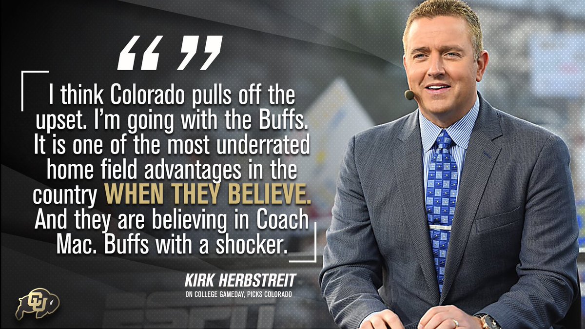 CUBuffsFootball's tweet photo. "It is one of the most underrated home field advantages in the country when they believe." --
@KirkHerbstreit
Time for some #FolsomMagic https://t.co/bqHNp9TiLO
